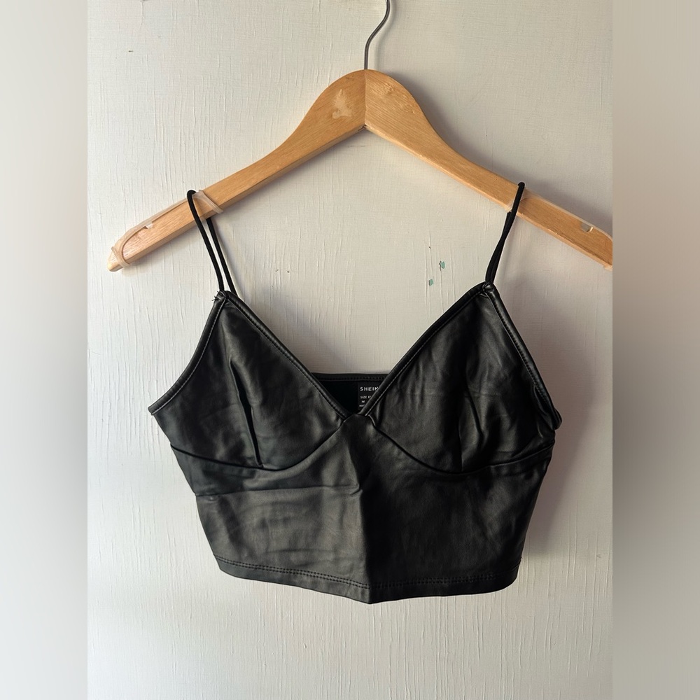 Faux Leather Crop Top